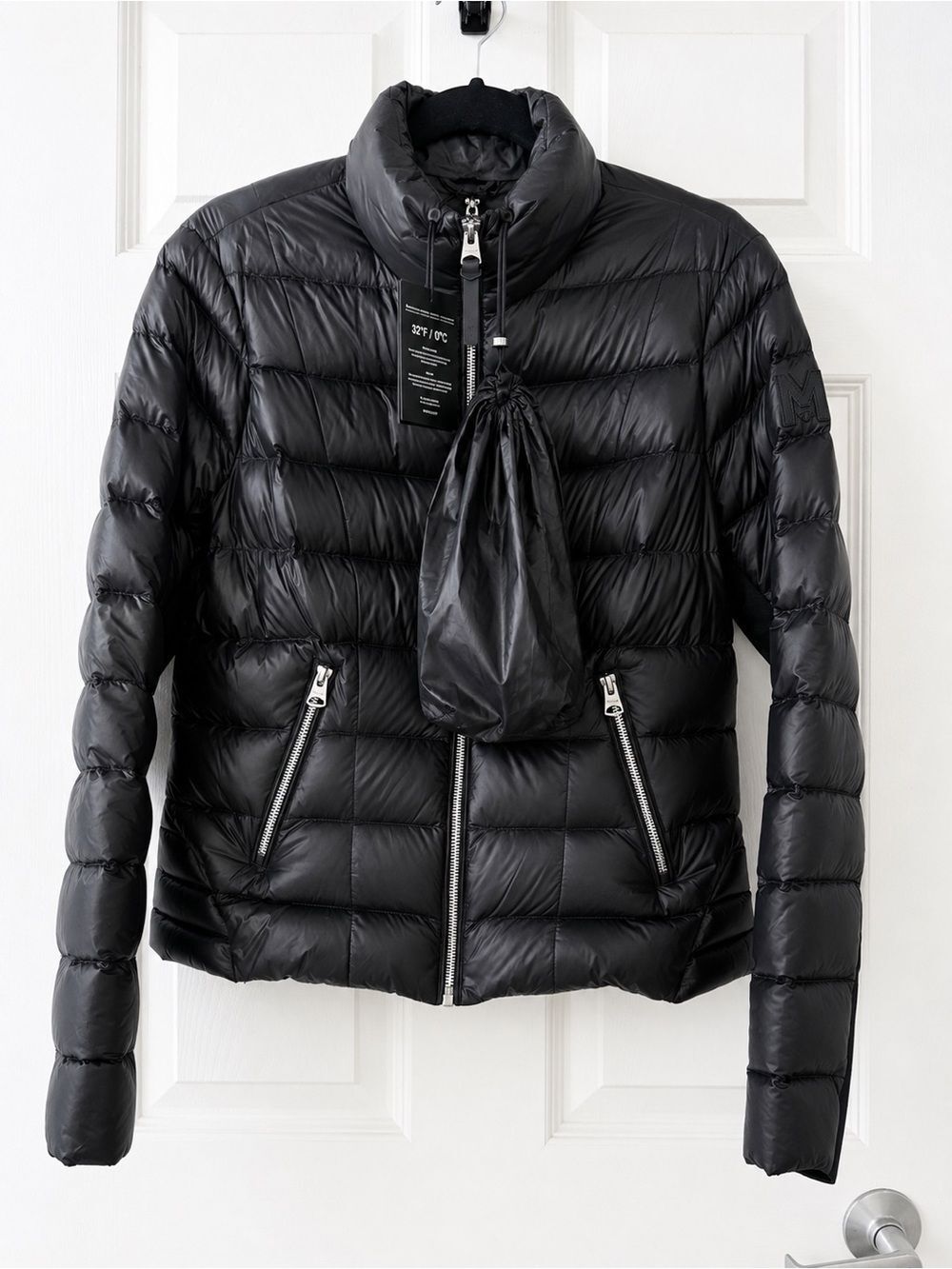 Mackage Reema-R Packable Down Puffer Jacket Black Size L Water Resistant NWOT